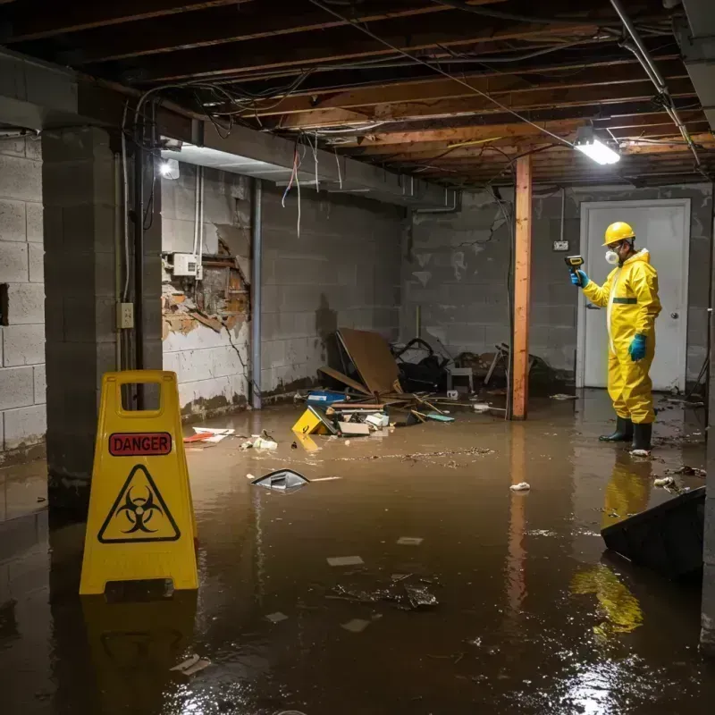 Flooded Basement Electrical Hazard in Hokes Bluff, AL Property