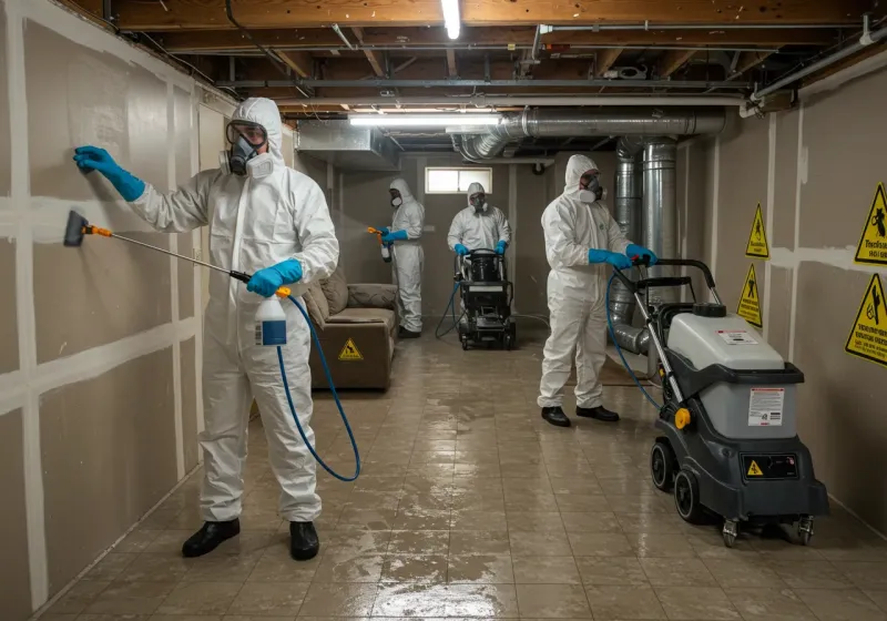 Basement Moisture Removal and Structural Drying process in Hokes Bluff, AL